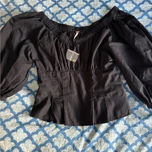 Free people cute black top, never worn, size small